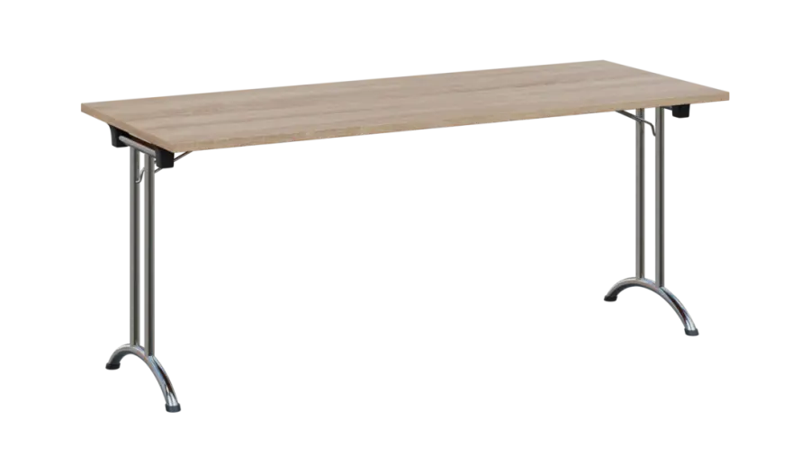 SLC 180 chrom skládací jednací stůl 1800x700, deska 25 mm, podnož chrom, deska dub bardolino